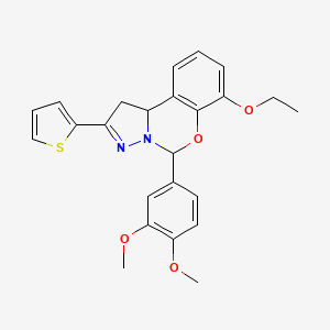 molecular formula C24H24N2O4S B11216359 5-(3,4-Dimethoxyphenyl)-7-ethoxy-2-(thiophen-2-yl)-1,10b-dihydropyrazolo[1,5-c][1,3]benzoxazine 