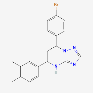 molecular formula C19H19BrN4 B11216373 7-(4-Bromophenyl)-5-(3,4-dimethylphenyl)-4,5,6,7-tetrahydro[1,2,4]triazolo[1,5-a]pyrimidine 