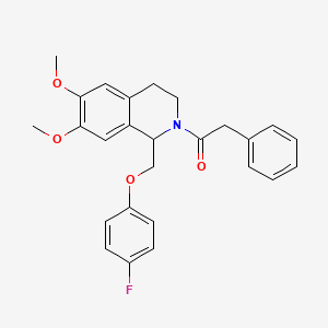 1-(1-((4-fluorophenoxy)methyl)-6,7-dimethoxy-3,4-dihydroisoquinolin-2(1H)-yl)-2-phenylethanone