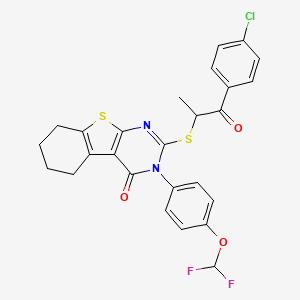 2-{[1-(4-chlorophenyl)-1-oxopropan-2-yl]sulfanyl}-3-[4-(difluoromethoxy)phenyl]-5,6,7,8-tetrahydro[1]benzothieno[2,3-d]pyrimidin-4(3H)-one