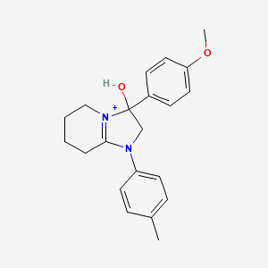 3-Hydroxy-3-(4-methoxyphenyl)-1-(4-methylphenyl)-2,3,5,6,7,8-hexahydroimidazo[1,2-a]pyridin-1-ium