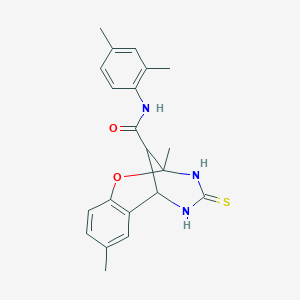 N-(2,4-dimethylphenyl)-2,8-dimethyl-4-thioxo-3,4,5,6-tetrahydro-2H-2,6-methano-1,3,5-benzoxadiazocine-11-carboxamide