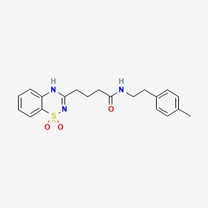 molecular formula C20H23N3O3S B11216421 4-(1,1-dioxido-2H-benzo[e][1,2,4]thiadiazin-3-yl)-N-(4-methylphenethyl)butanamide 