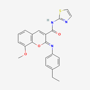 (2Z)-2-[(4-ethylphenyl)imino]-8-methoxy-N-(1,3-thiazol-2-yl)-2H-chromene-3-carboxamide