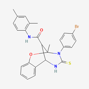 3-(4-bromophenyl)-N-(2,4-dimethylphenyl)-2-methyl-4-thioxo-3,4,5,6-tetrahydro-2H-2,6-methano-1,3,5-benzoxadiazocine-11-carboxamide