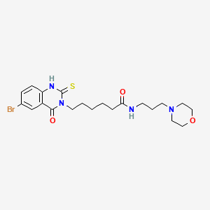 molecular formula C21H29BrN4O3S B11216455 6-(6-bromo-4-oxo-2-sulfanylidene-1H-quinazolin-3-yl)-N-(3-morpholin-4-ylpropyl)hexanamide 