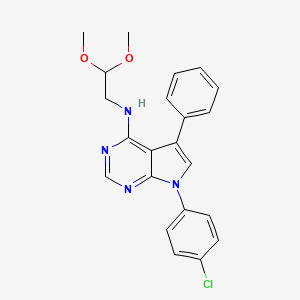 7-(4-chlorophenyl)-N-(2,2-dimethoxyethyl)-5-phenyl-7H-pyrrolo[2,3-d]pyrimidin-4-amine