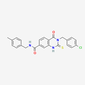 3-[(4-chlorophenyl)methyl]-N-[(4-methylphenyl)methyl]-4-oxo-2-sulfanylidene-1H-quinazoline-7-carboxamide