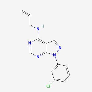 molecular formula C14H12ClN5 B11216479 1-(3-chlorophenyl)-N-(prop-2-en-1-yl)-1H-pyrazolo[3,4-d]pyrimidin-4-amine 