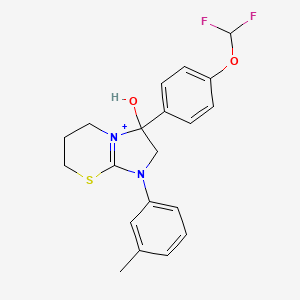 molecular formula C20H21F2N2O2S+ B11216486 3-[4-(difluoromethoxy)phenyl]-3-hydroxy-1-(3-methylphenyl)-2,3,6,7-tetrahydro-5H-imidazo[2,1-b][1,3]thiazin-1-ium 