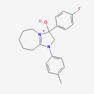 3-(4-fluorophenyl)-3-hydroxy-1-(4-methylphenyl)-2,5,6,7,8,9-hexahydro-3H-imidazo[1,2-a]azepin-1-ium