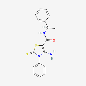 4-amino-3-phenyl-N-(1-phenylethyl)-2-thioxo-2,3-dihydro-1,3-thiazole-5-carboxamide