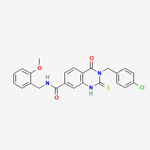 3-[(4-chlorophenyl)methyl]-N-[(2-methoxyphenyl)methyl]-4-oxo-2-sulfanylidene-1H-quinazoline-7-carboxamide