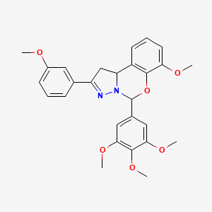 7-Methoxy-2-(3-methoxyphenyl)-5-(3,4,5-trimethoxyphenyl)-1,10b-dihydropyrazolo[1,5-c][1,3]benzoxazine