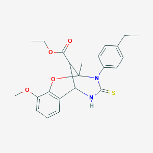 ethyl 3-(4-ethylphenyl)-10-methoxy-2-methyl-4-thioxo-3,4,5,6-tetrahydro-2H-2,6-methano-1,3,5-benzoxadiazocine-11-carboxylate