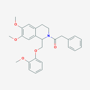 1-(6,7-dimethoxy-1-((2-methoxyphenoxy)methyl)-3,4-dihydroisoquinolin-2(1H)-yl)-2-phenylethanone