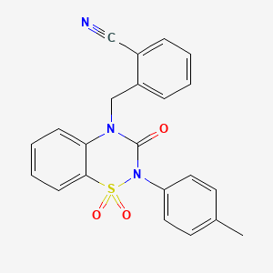 2-{[2-(4-methylphenyl)-1,1-dioxido-3-oxo-2,3-dihydro-4H-1,2,4-benzothiadiazin-4-yl]methyl}benzonitrile