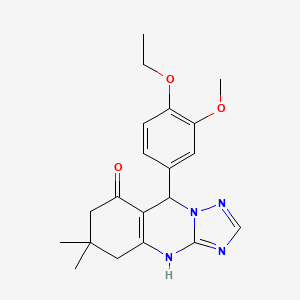 molecular formula C20H24N4O3 B11216571 9-(4-ethoxy-3-methoxyphenyl)-6,6-dimethyl-5,6,7,9-tetrahydro[1,2,4]triazolo[5,1-b]quinazolin-8(4H)-one 