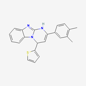 2-(3,4-Dimethylphenyl)-4-(thiophen-2-yl)-1,4-dihydropyrimido[1,2-a]benzimidazole