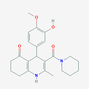 4-(3-hydroxy-4-methoxyphenyl)-2-methyl-3-(piperidin-1-ylcarbonyl)-4,6,7,8-tetrahydroquinolin-5(1H)-one