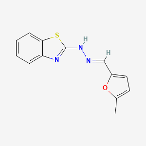 molecular formula C13H11N3OS B11216616 2-{(2E)-2-[(5-methylfuran-2-yl)methylidene]hydrazinyl}-1,3-benzothiazole 