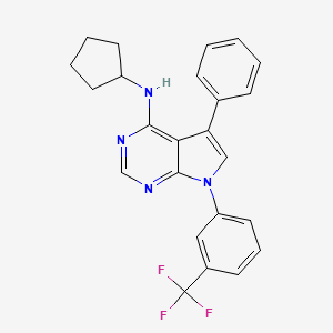 molecular formula C24H21F3N4 B11216619 N-cyclopentyl-5-phenyl-7-[3-(trifluoromethyl)phenyl]-7H-pyrrolo[2,3-d]pyrimidin-4-amine 