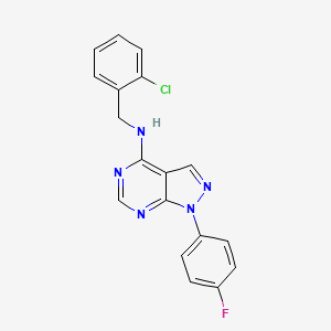 molecular formula C18H13ClFN5 B11216657 N-(2-chlorobenzyl)-1-(4-fluorophenyl)-1H-pyrazolo[3,4-d]pyrimidin-4-amine 