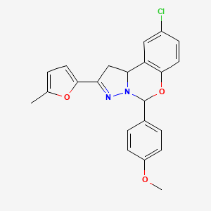 9-Chloro-5-(4-methoxyphenyl)-2-(5-methylfuran-2-yl)-1,10b-dihydropyrazolo[1,5-c][1,3]benzoxazine