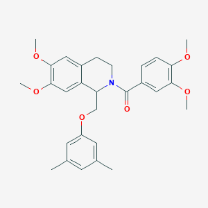 molecular formula C29H33NO6 B11216668 (3,4-dimethoxyphenyl)(1-((3,5-dimethylphenoxy)methyl)-6,7-dimethoxy-3,4-dihydroisoquinolin-2(1H)-yl)methanone 