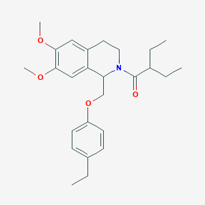 2-ethyl-1-(1-((4-ethylphenoxy)methyl)-6,7-dimethoxy-3,4-dihydroisoquinolin-2(1H)-yl)butan-1-one