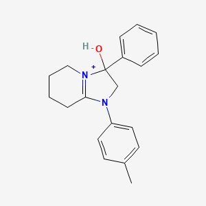 3-Hydroxy-1-(4-methylphenyl)-3-phenyl-2,3,5,6,7,8-hexahydroimidazo[1,2-a]pyridin-1-ium