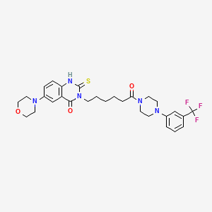 6-morpholino-3-(6-oxo-6-(4-(3-(trifluoromethyl)phenyl)piperazin-1-yl)hexyl)-2-thioxo-2,3-dihydroquinazolin-4(1H)-one