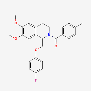 (1-((4-fluorophenoxy)methyl)-6,7-dimethoxy-3,4-dihydroisoquinolin-2(1H)-yl)(p-tolyl)methanone