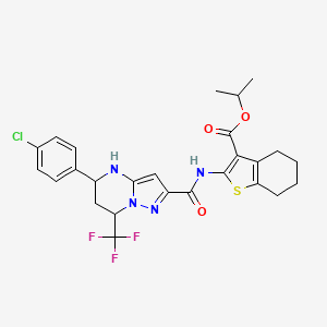 Propan-2-yl 2-({[5-(4-chlorophenyl)-7-(trifluoromethyl)-4,5,6,7-tetrahydropyrazolo[1,5-a]pyrimidin-2-yl]carbonyl}amino)-4,5,6,7-tetrahydro-1-benzothiophene-3-carboxylate