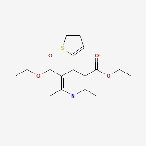 molecular formula C18H23NO4S B11216726 Pyridine-3,5-dicarboxylic acid, 1,4-dihydro-1,2,6-trimethyl-4-(2-thienyl)-, diethyl ester 