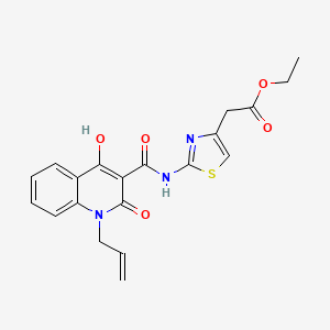 Ethyl (2-{[(1-allyl-4-hydroxy-2-oxo-1,2-dihydro-3-quinolinyl)carbonyl]amino}-1,3-thiazol-4-YL)acetate