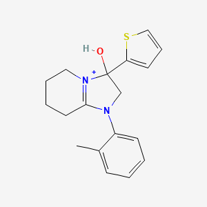 3-Hydroxy-1-(2-methylphenyl)-3-(2-thienyl)-2,3,5,6,7,8-hexahydroimidazo[1,2-A]pyridin-1-ium