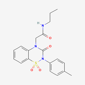 2-(1,1-dioxido-3-oxo-2-(p-tolyl)-2H-benzo[e][1,2,4]thiadiazin-4(3H)-yl)-N-propylacetamide