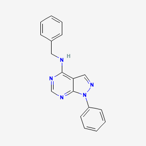 molecular formula C18H15N5 B11216824 N-benzyl-1-phenylpyrazolo[3,4-d]pyrimidin-4-amine 