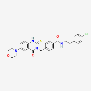 N-(4-chlorophenethyl)-4-((6-morpholino-4-oxo-2-thioxo-1,2-dihydroquinazolin-3(4H)-yl)methyl)benzamide