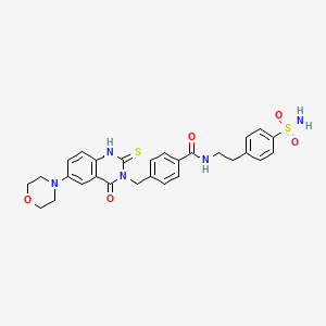 4-((6-morpholino-4-oxo-2-thioxo-1,2-dihydroquinazolin-3(4H)-yl)methyl)-N-(4-sulfamoylphenethyl)benzamide