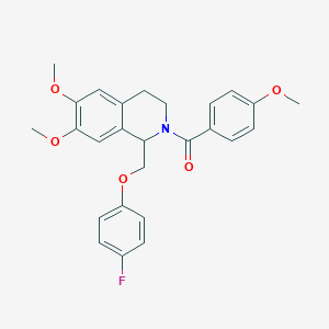 (1-((4-fluorophenoxy)methyl)-6,7-dimethoxy-3,4-dihydroisoquinolin-2(1H)-yl)(4-methoxyphenyl)methanone