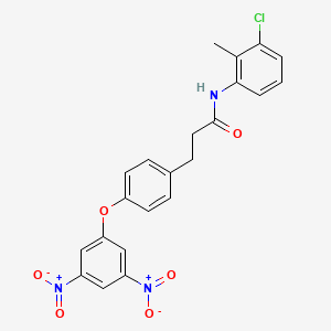 molecular formula C22H18ClN3O6 B11216880 N-(3-chloro-2-methylphenyl)-3-[4-(3,5-dinitrophenoxy)phenyl]propanamide 