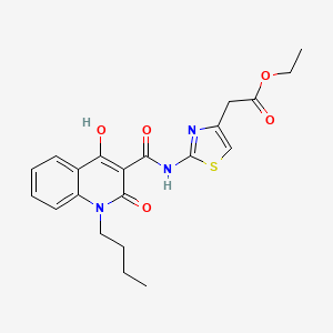 Ethyl (2-{[(1-butyl-4-hydroxy-2-oxo-1,2-dihydro-3-quinolinyl)carbonyl]amino}-1,3-thiazol-4-YL)acetate