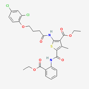 Ethyl 2-{[4-(2,4-dichlorophenoxy)butanoyl]amino}-5-{[2-(ethoxycarbonyl)phenyl]carbamoyl}-4-methylthiophene-3-carboxylate