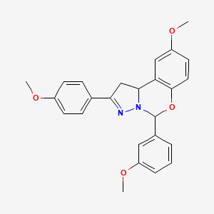 9-Methoxy-5-(3-methoxyphenyl)-2-(4-methoxyphenyl)-1,10b-dihydropyrazolo[1,5-c][1,3]benzoxazine