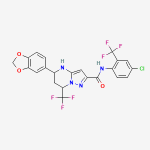 5-(1,3-benzodioxol-5-yl)-N-[4-chloro-2-(trifluoromethyl)phenyl]-7-(trifluoromethyl)-4,5,6,7-tetrahydropyrazolo[1,5-a]pyrimidine-2-carboxamide