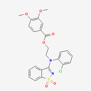 molecular formula C24H21ClN2O6S B11216920 2-[(2-Chlorophenyl)(1,1-dioxido-1,2-benzothiazol-3-yl)amino]ethyl 3,4-dimethoxybenzoate 