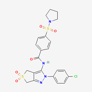 N-(2-(4-chlorophenyl)-5,5-dioxido-4,6-dihydro-2H-thieno[3,4-c]pyrazol-3-yl)-4-(pyrrolidin-1-ylsulfonyl)benzamide