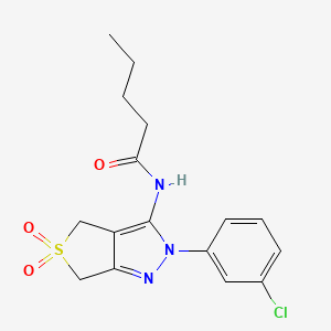 N-(2-(3-chlorophenyl)-5,5-dioxido-4,6-dihydro-2H-thieno[3,4-c]pyrazol-3-yl)pentanamide